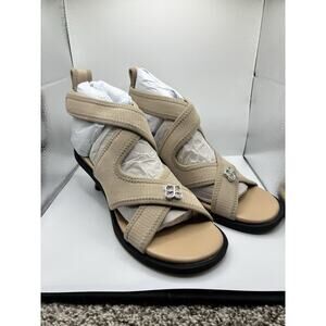 Cosy Island Size 8 Square Toe Strap Heels Sandals Easy on Breathable Comfort